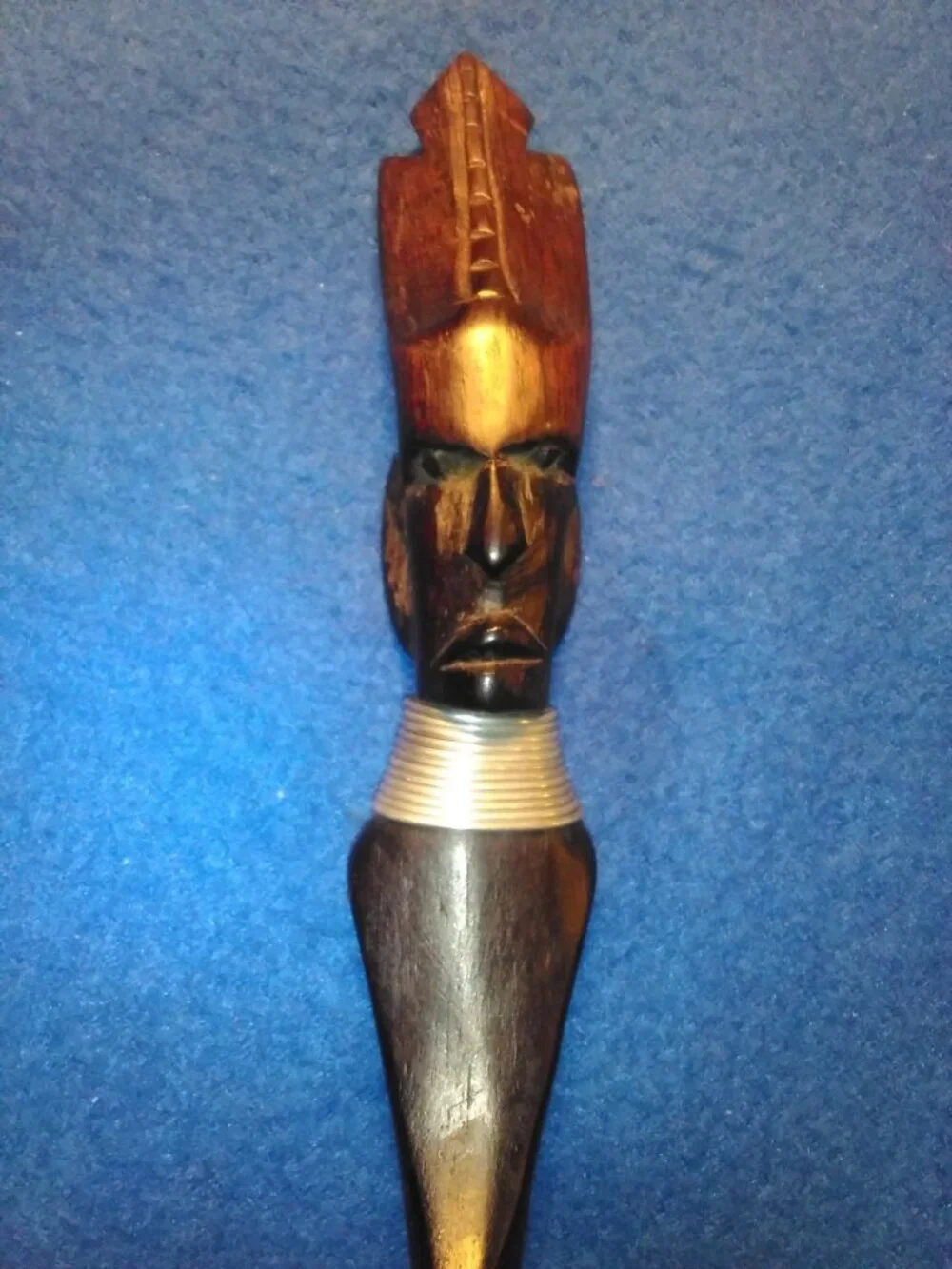 Antique Hand Made Hand Carved Kenyan African Dark Brown Native Indian Opener#A59